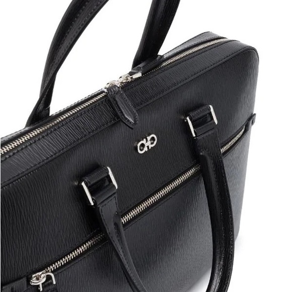 Ferragamo Revival Double Gancio Leather Briefcase Retail $1990 - Picture 4 of 5